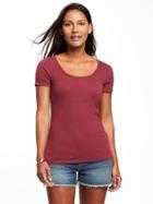 Old Navy Womens Classic Semi-fitted Tee For Women Dark Red Size Xl