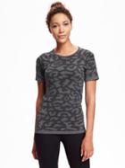 Old Navy Go Dry Seamless Performance Short Sleeve Top For Women - Black