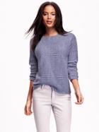 Old Navy Textured Boatneck Sweater - Blue Marl