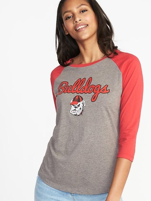 Old Navy Womens Ncaa Georgia Bulldogs Raglan Tee For Women Georgia Bulldogs Size M