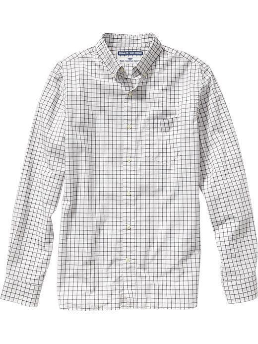 Old Navy Mens Classic Regular Fit Shirts - Gray Stone