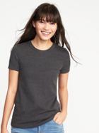 Old Navy Womens Slim-fit Crew-neck Tee For Women Medium Charcoal Gray Size Xl
