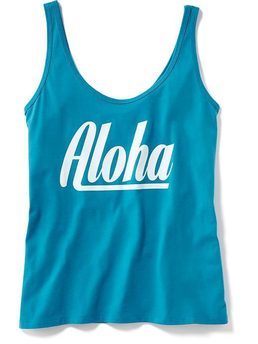 Old Navy City Graphic Tank For Women - Cerulean Warbler