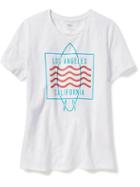 Old Navy Relaxed La Graphic Tee For Women - Bright White