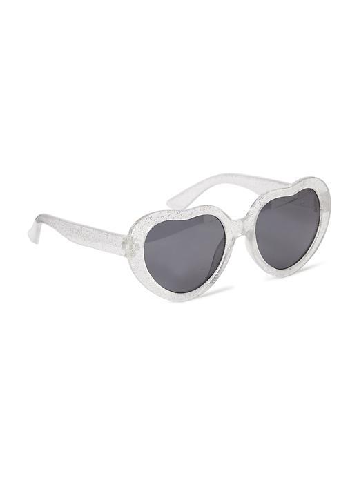 Old Navy Sparkly Heart Sunglasses - Silver Heart