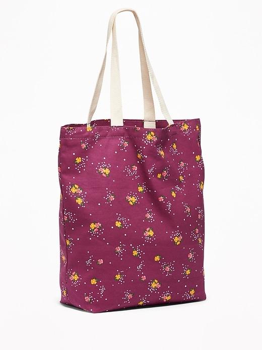 Old Navy Womens Canvas Tote For Women Burgundy Floral Size One Size
