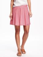 Old Navy Soft Pleated Mini Skirt - Pink Geometric