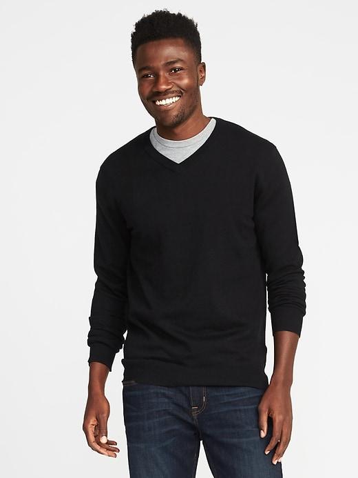 Old Navy Mens V-neck Sweater For Men Black Size S