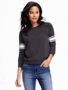 Old Navy Relaxed Graphic Fleece Sweatshirt For Women - Charcoal