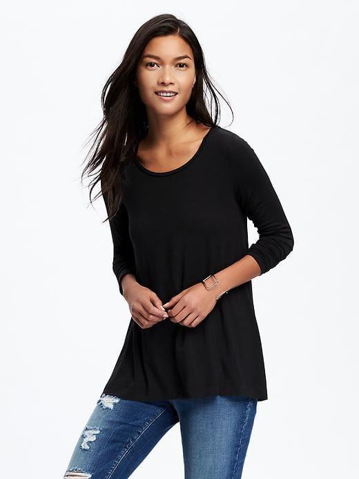 Old Navy Jersey Knit Swing Tee For Women - Black
