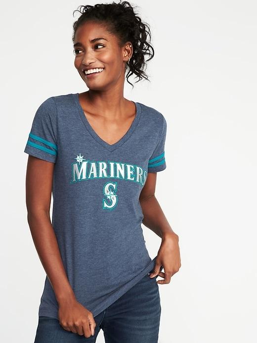 Old Navy Womens Mlb Team V-neck Tee For Women Seattle Mariners Size L