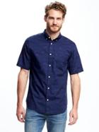 Old Navy Soft Washed Nautical Print Classic Shirt For Men - Navy Blue