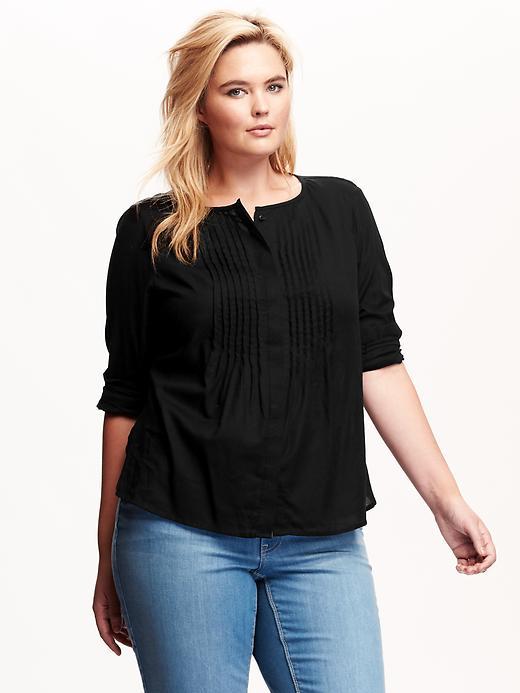 Old Navy Womens Plus Pintuck Tunic Size 1x Plus - Black