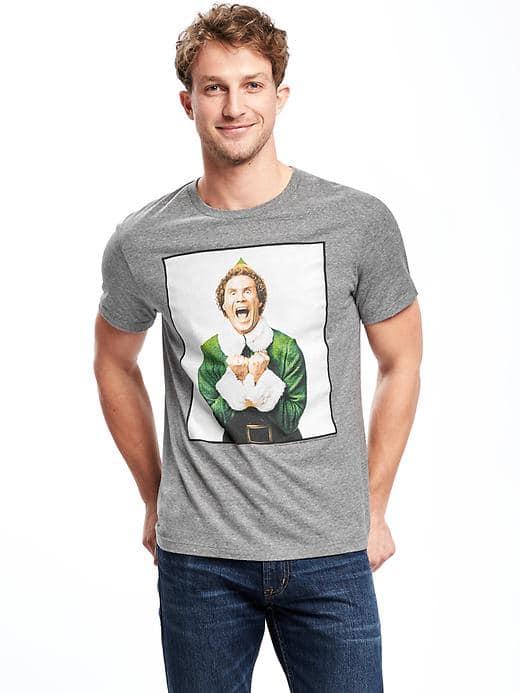 Old Navy Elf Heathered Tee For Men - Dark Heather Grey