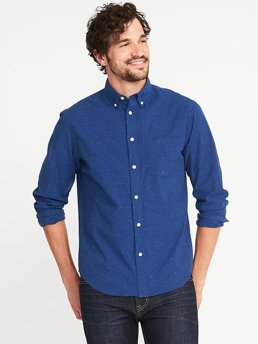 Old Navy Mens Regular-fit Built-in Flex Classic Shirt For Men Lost At Sea Navy Size S