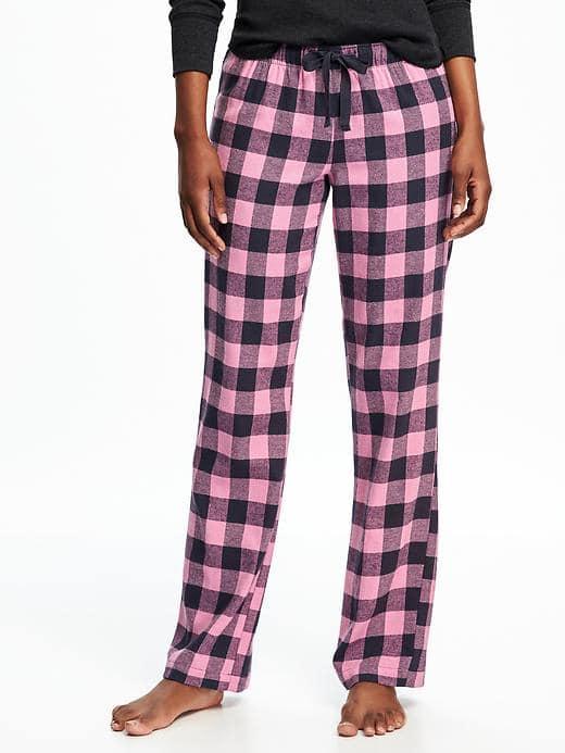 Old Navy Flannel Drawstring Sleep Pants For Women - Pink Buffalo