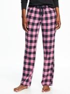 Old Navy Flannel Drawstring Sleep Pants For Women - Pink Buffalo