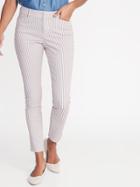 Mid-rise Striped Pixie Chinos For Women