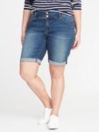Old Navy Womens Smooth & Slim Plus-size Denim Bermudas (10) Angel Island Size 18