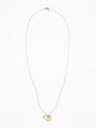 Old Navy Womens Hammered-coin Pendant Necklace For Women Cream Size One Size