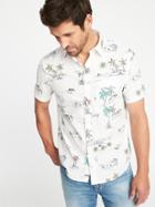 Old Navy Mens Regular-fit Built-in Flex Getaway Shirt For Men Calla Lilies Size Xxxl