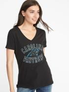 Old Navy Womens Nfl Team Graphic V-neck Tee For Women Panthers Size L