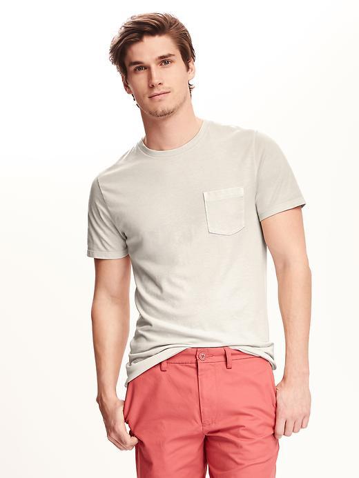 Old Navy Garment Dyed Pocket Tee For Men - Plaster
