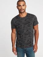 Old Navy Mens Soft-washed Printed Crew-neck Tee For Men Gray Overdyed Camo Size S