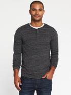 Old Navy Mens Soft-washed Slub-knit Henley For Men Dark Charcoal Gray Size S