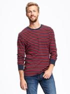 Old Navy Striped Waffle Knit Tee For Men - In The Navy