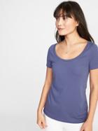 Old Navy Womens Slim-fit Scoop-neck Tee For Women Majestic Sea Size Xxl