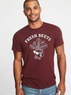 Old Navy Mens Fresh Beets Soft-washed Graphic Tee For Men Gosh Garnet Size Xs
