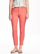 Old Navy Pixie Mid Rise Ankle Pants - Coral Tropics