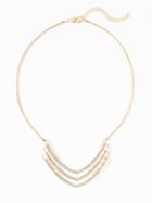 Old Navy Pav Bar Three Row Pendant Necklace For Women - Gold