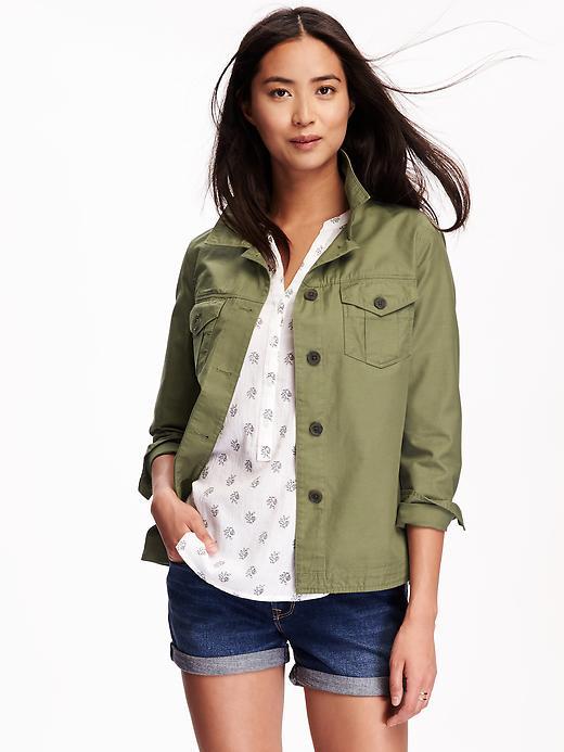 Old Navy Twill Utility Shirt Jacket For Women - Leaf Me Alone