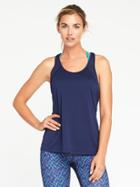 Old Navy Womens Go-dry Cool Semi-fitted Mesh Racerback Tank For Women Navy Blue Size Xxl