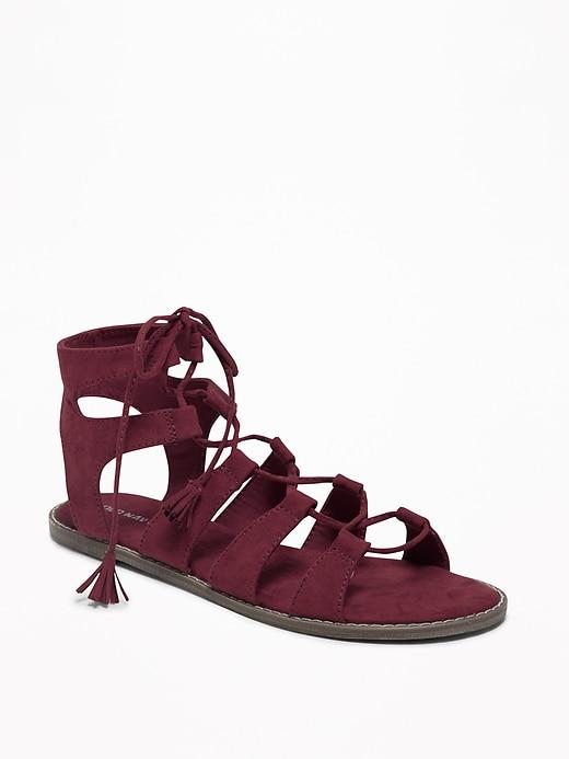 Old Navy Womens Lace-up Gladiator Sandals For Women Oxblood Size 8