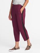 Old Navy Womens Mid-rise Slim Ponte-knit Track Pants For Women Winter Wine Size S