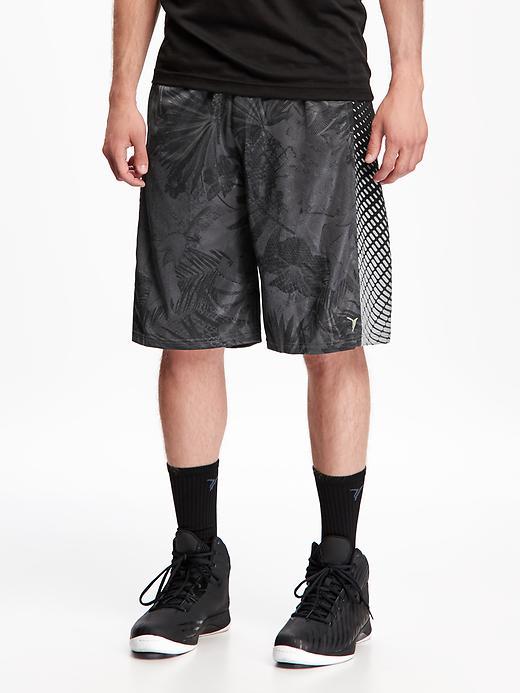Old Navy Go Dry Printed Basketball Shorts For Men 12 - Graphite