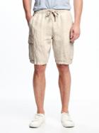 Old Navy Linen Cargo Shorts For Men 9 1/2 - Flax Linen