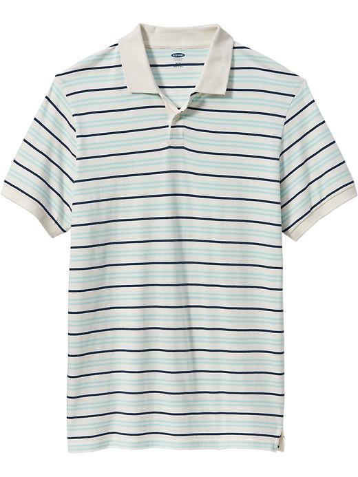 Old Navy Mens Striped Jersey Polos Size L Tall - White Stripe