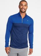 Old Navy Mens Color-blocked Go-dry 1/4-zip Pullover For Men Bluefield Size Xxxl