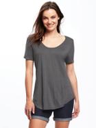Old Navy Relaxed Curved Hem Tee For Women - Grey