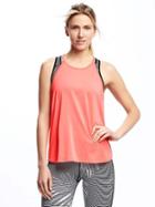 Old Navy Go Dry High Neck Swing Tank For Women - Coral Pink Neon