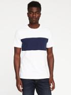 Old Navy Soft Washed Color Block Tee For Men - Bright White
