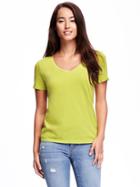 Old Navy Relaxed V Neck Tee For Women - Pollination