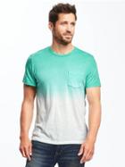 Old Navy Dip Dye Slub Knit Pocket Tee For Men - Pretty Mint Green