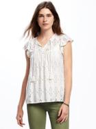 Old Navy Cutwork Swing Top For Women - Calla Lily 2