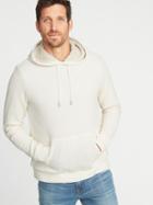 Old Navy Mens Sherpa-lined Thermal-knit Pullover Hoodie For Men Creme De La Creme Size Xxl
