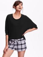 Old Navy Womens Sweater Knit Cocoon Top Size L - Black